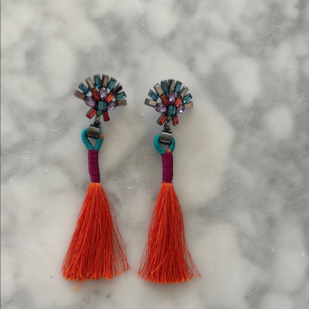 Zara - Collection Earrings, Colorful Beaded Tassel Earrings